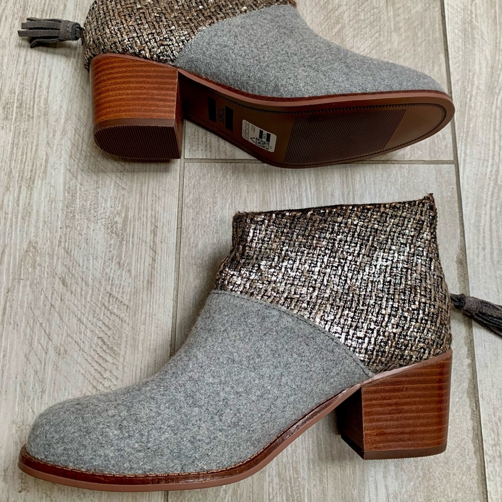 TOMS Stacked Heel Ankle Bootie